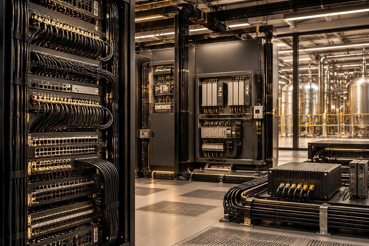 Ordered network, industrial control and gateway infrastructure in a technical facility